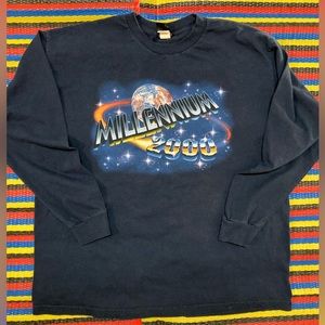 Vtg Y2K Millennium 2000s Long Sleeve Tee XL